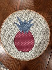 Vintage Quilted Loom Wall Hanging PINEAPPLE Country Quilt 80s picture