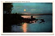 VTG Moonlight From White's Bridge, Sebago Lake, ME Postcard  picture