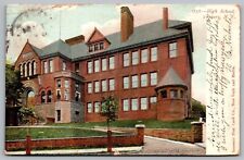 High School Campus Yonkers New York Street View Entrance Vintage NY WOB Postcard picture