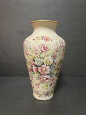 Rare Vintage Porcelanas Ibis Aveiro Portugal hand painted floral porcelain vase picture