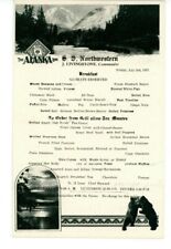 1931 SS Northwestern Breakfast Menu Alaska Steamship Line July 3 Auk Lake Z78 picture