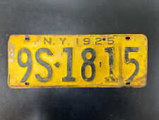 1925 New York State License Plate “9S 18 15” picture