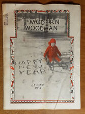January 1932 Modern Woodman Magazine, Child Sledding Cover picture