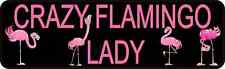 10in x 3in Crazy Flamingo Lady Magnet Car Truck Vehicle Magnetic Sign picture