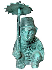 1920's/30's Moroccan Style Bronze Monkey with a Fez & Parasol picture