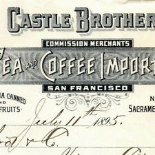 Scarce 1895 San Francisco Invoice Letterhead Castle Brothers Tea Coffee  picture
