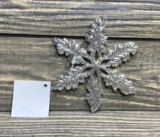 2014 Hobby Lobby Christmas Fashion Ornaments Silver Glitter Snowflake 4” picture