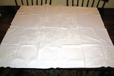 Vintage pink cottagecore shabby chic coquette embroidered floral tea table cloth picture