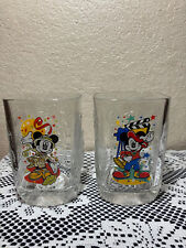 Set of 2 Vintage Walt Disney World 2000 Mickey Mouse Square Glasses. picture