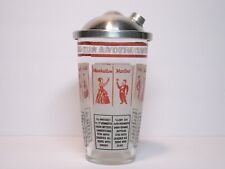 Vintage  1950's/1960's  Mid Century  Barware  Cocktail Shaker  w/Drink Recipies picture