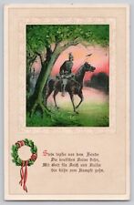 WWI German Imperial Army Cavalryman & Horse Artist Postcard Postmarked 1916 Reef picture