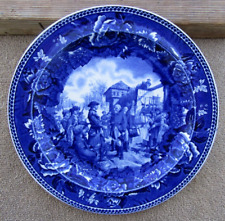 Antique 1899 Wedgwood Capture Of Vincennes DAR Blue Souvenir Historical Plate NR picture
