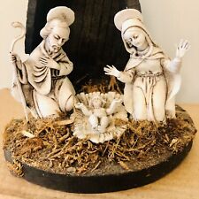Vtg Nativity Wood Creche Manger Italy Presepio Orig Box Mary Jesus Holy Family picture