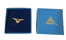 Delta Airlines 20 Year Service Pin 10K Gold Diamond picture