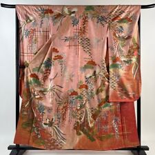 Kimono Furisode Long-Sleeved Kimono Length 158Cm Sleeve 66Cm M Sleeves Long Tail picture