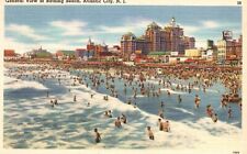 Postcard NJ Atlantic City Bathing Beach Birds Eye View 1958 Vintage PC J4097 picture
