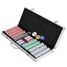 500PCS Poker Chip Set Aluminum Carry Case Blackjack Roulette Table Game picture