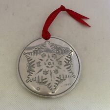 NAMBE 1993 Etched SNOWFLAKE Medallion Christmas Ornament Silver-tone picture