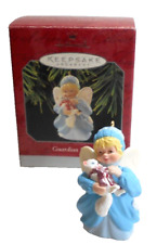 Guardian Angel Holding Kitty Cat GUARDIAN FRIEND Hallmark Ornament 1998 Vintage picture
