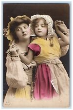 c1910's Mother And Daughter Studio Portrait Posted Antique RPPC Photo Postcard picture