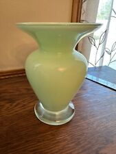 Miller Rogaska Crystal Vase  Mint Green Clear base accent piece 6.5