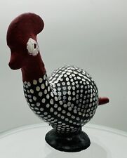Vintage Miniature Style Guinea Fowl Clay Bird Figurine Guinean Hen 3”H. Turkey picture