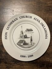 Zion Lutheran Church, Alva, OK, Centennial Commemorative 10.5” Plate 1899-1999 picture