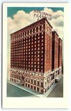1930s PHILADELPHIA PA THE BENJAMIN FRANKLIN HOTEL CHESTNUT AVE POSTCARD P2138 picture