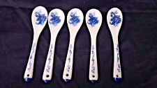 Lot of 5 Delft 5 Inch Porcelain Spoons Blue & White Vintage picture