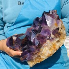 9.1LB Natural Amethyst Cluster Quartz Crystal Rare Mineral Specimen Heals 187 picture