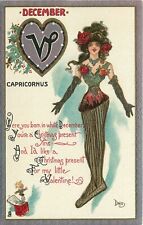 Postcard C-1910 Tuck Dwig Astrology December Sexy Fashion woman 24-6000 picture
