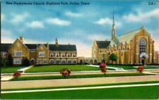 1940'S. NEW PRES. CHURCH. HIGHLAND PARK. DALLAS TEXAS POSTCARD r10 picture