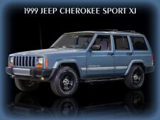1999 Jeep Cherokee Sport XJ in Blue Metal Sign: 12x16