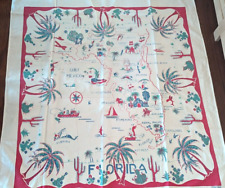 Vintage Florida Souvenir Tablecloth Map Good Condition Pre 1948 picture