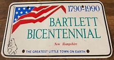 1790 1990 Bartlett New Hampshire Bicentennial Booster License Plate picture