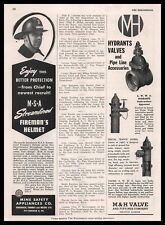1946 Mine Safety Appliances Pittsburgh MSA Streamlined Fireman's Helmet Print Ad picture