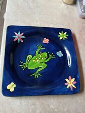 Beautiful Laurie GATES HAND~ PAINTED FUN FROGS PLATE.. picture