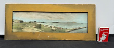 HAND TINTED C1920'S PANORAMIC PHOTOGRAPH OF KINGSTON EMILY BAY NORFOLK ISLAND picture