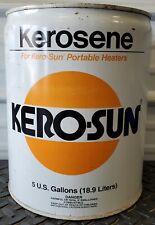 RARE LARGE KERO-SUN  Galvanized STANDARD 5 GAL. Kerosene ADVERTISING CAN VTG picture