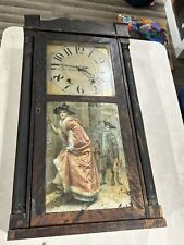 Williams Orton Preston Wooden Movement 1835 Pillar Clock Cracked Glass picture