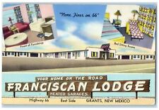 c1950's Franciscan Lodge Motel Grants New Mexico NM Multiview Vintage Postcard picture