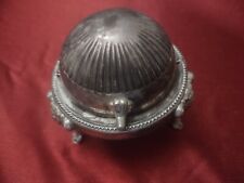 Leonard Silver Plate Hong Kong Domed Caviar Dish Adorned Cat Legs picture