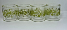 Set of 4  Vintage Spring Blossom  Pyrex Crazy Daisy Glass Napkin Rings picture