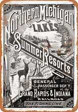 Metal Sign - 1882 Northern Michigan Summer Resorts - Vintage Look Reproduction picture