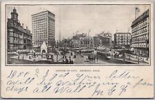 Center Of City Detroit Michigan 1906 Postcard M327 picture
