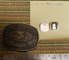 USPS United States Postal Service U.S. Mail Safety Award Belt Buckle + Pins 30yr picture