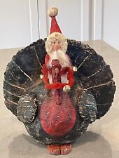 Krisnick by Thomas Panetta Santa Claus Riding a Turkey Hand-Sculptured Made USA picture