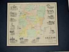 EARLY SHARON, CT., REPRODUCTION  COLORED MAP, 21X18 INCHES. picture