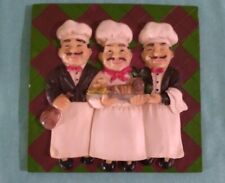French Chef Wall Plaque   3 Happy Chefs  picture