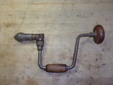antique PS&W co. hand crank drill wooden handles picture